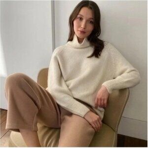 ARITZIA BABATON Day Off Turtleneck Sweater Alpaca Wool White XS